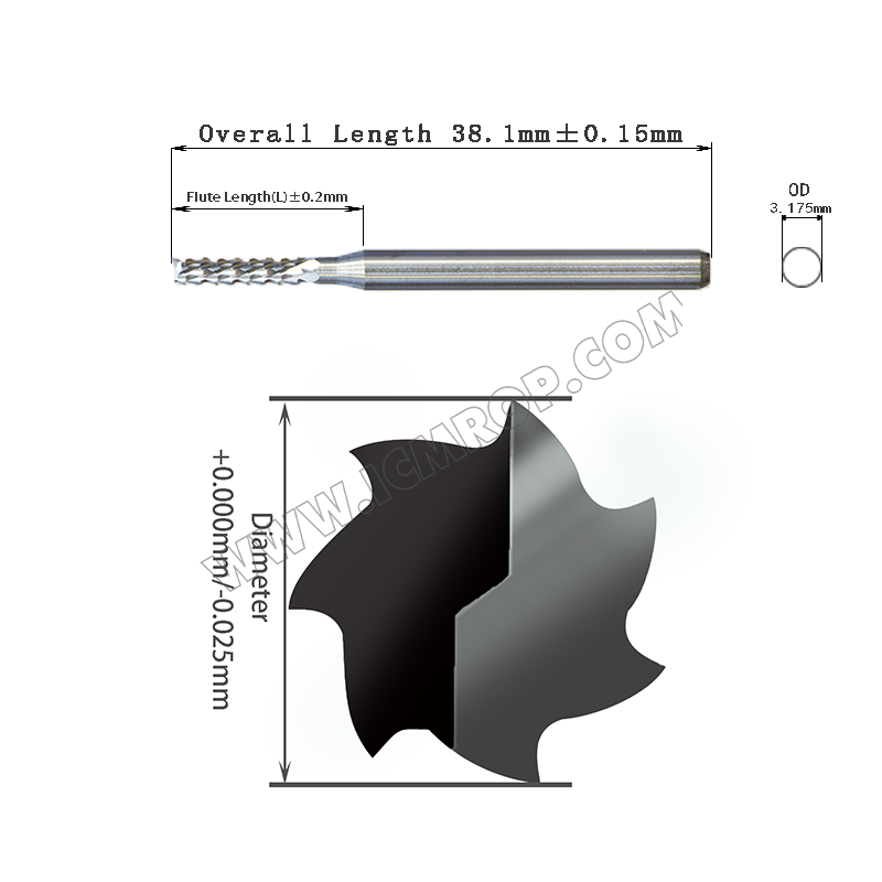 LCF左旋铣刀0.6mm-1.0mm