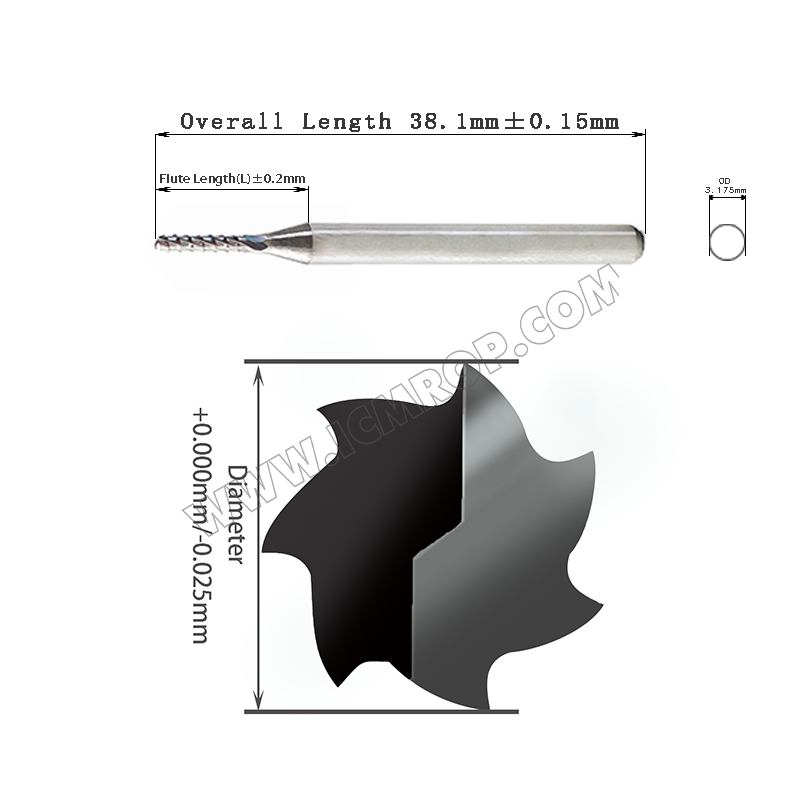 RCF右旋铣刀1.1mm-2.0mm