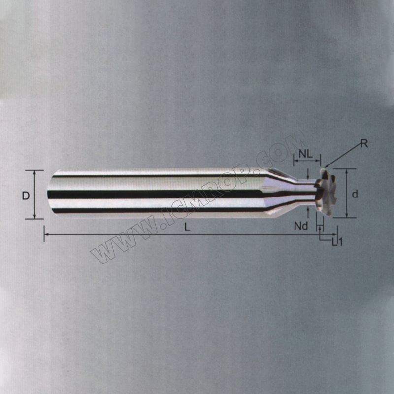 整体合金外圆弧T型槽铣刀
