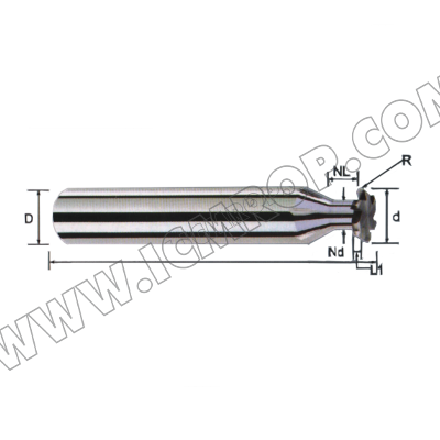 整体合金外圆弧T型槽铣刀